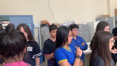 Vista dos alunos da E. M. Maria Stela Guimarães Barros, de Taquarivaí/SP